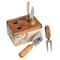 Hello Honey Black Marble Cheese Server Set with Mango Wood Stand